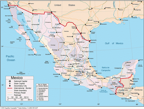 Карта Мексики (кликните для увеличения)